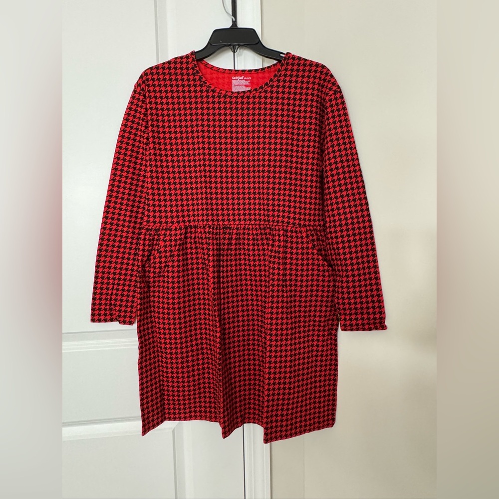 Cat & Jack Red and Black Houndstooth Dress